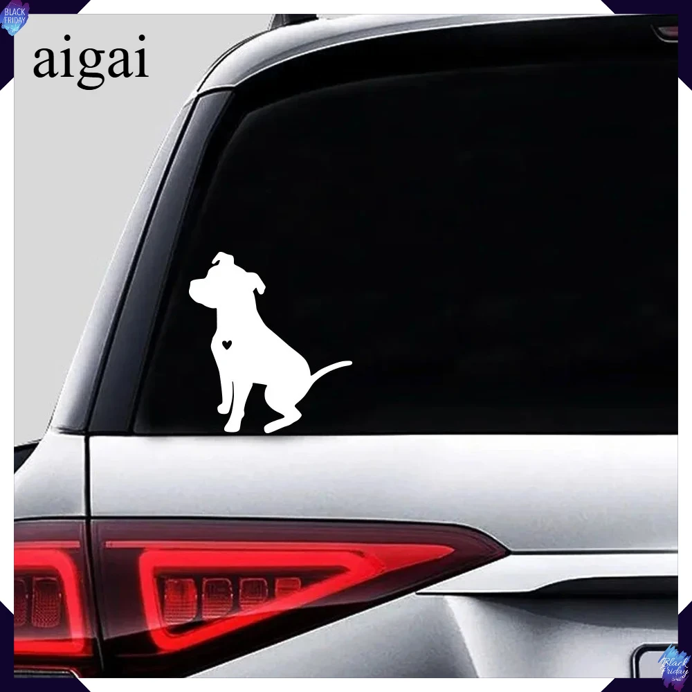 Autocollant amusant et mignon pour vitre de voiture, motif chien Pit Bull, en vinyle résistant à l'eau, accessoires de décoration pour Automobiles