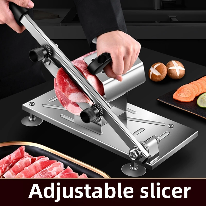 

Mutton Roll Slicer Home Kitchen Small Portable Frozen Meat Slicer Thickness Adjustable Meat Planer Manual Vegetable Slicer