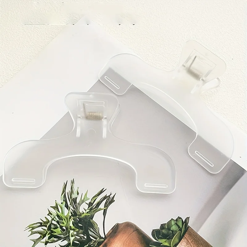 قطعة واحدة من مشبك كتب مضاد للانزلاق، منظم تخزين شفاف من البولي إيثيلين للقرطاسية - مثالي لأجهزة الكمبيوتر المحمولة ورف منظم الكتب