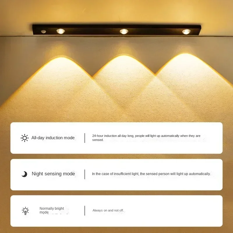 Intelligent Human Body Sensing Ultra-thin LED Cat Eye Light ChargingStrip Wardrobe Cabinet Strip Three ColorLight IntelligentLED