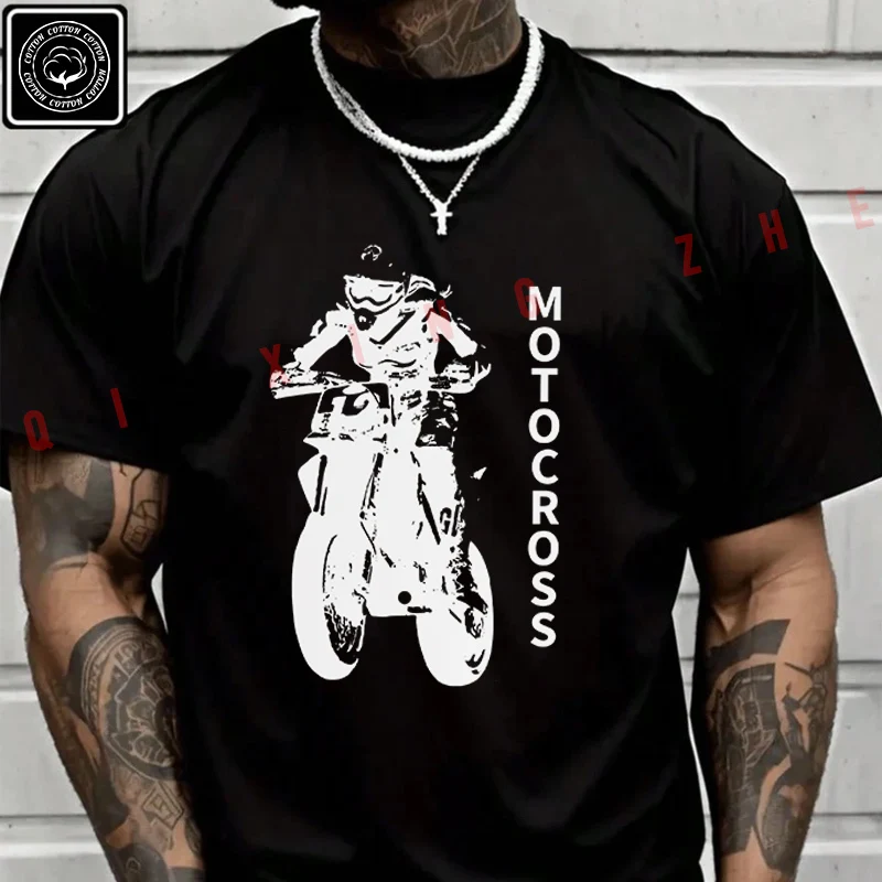 

Vintage Motocross Motorbike Moto T Shirt Men's Cotton Casual Fashion Short Sleeved Round Neck T-shirt Tee