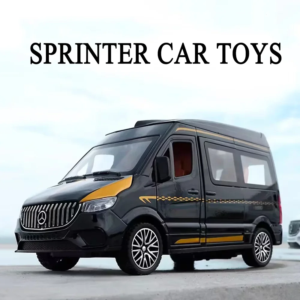 

Модель автомобиля SPRINTER 1/24, фотоэлектрические двери из сплава, открытые звуки, металлический корпус, резиновые шины, автомобили, подарки для детей