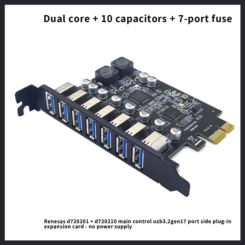 USB 3.0 PCI Express محول PCI E إلى 7 منافذ USB 3 توسيع محول بطاقة USB3.0 Pcie PCI-E X1 محول لسطح المكتب