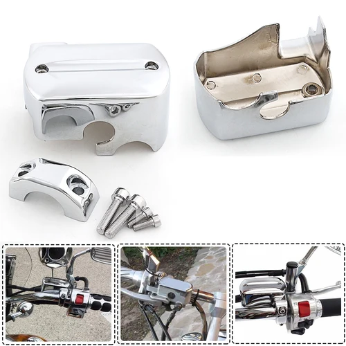 Para Yamaha Dragstar v-star XVS 400 650 950 1100 1300 cubierta de cilindro maestro de freno delantero de aluminio para motocicleta tapa de depósito cromada