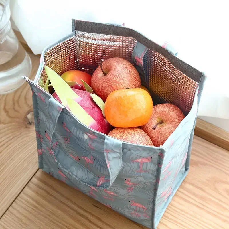 Large Capacity Storage Lunchbox Bento Bag Waterproof Foldable Handheld Lunch Thermal Bag Aluminum Foil Insulation