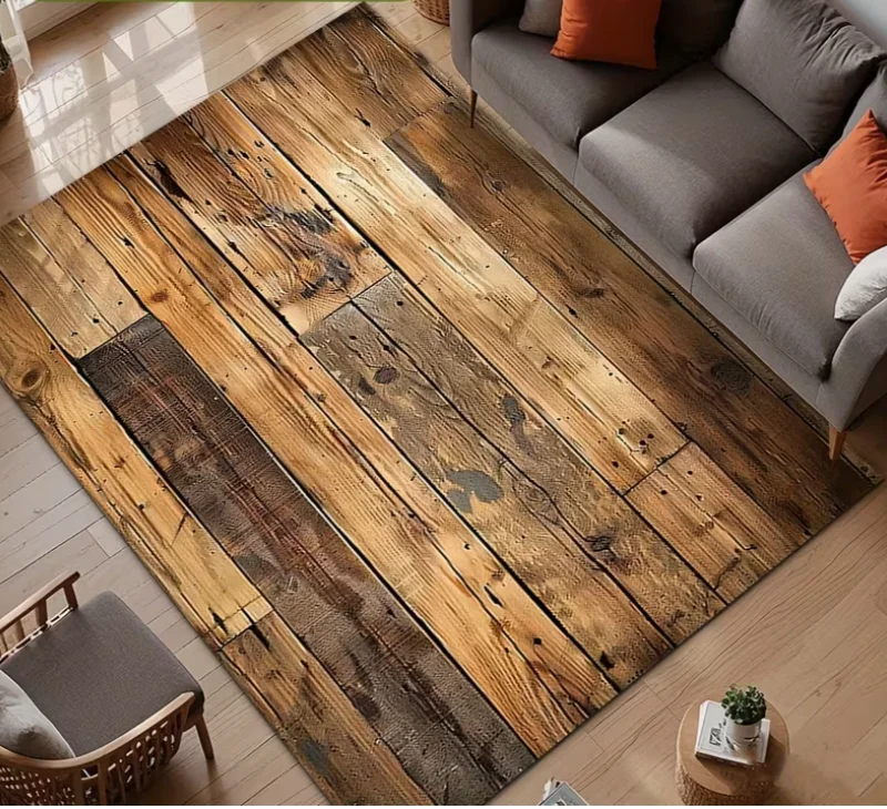 Tapis imprimé en 2D, style naturel, tapis de décoration pour la maison, adapté à la terrasse, au pont, au balcon et à la plage, tapis de camping