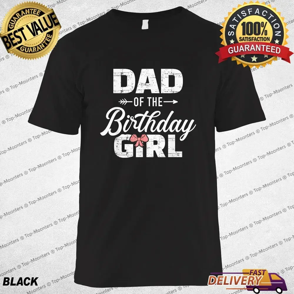 Dad of the birthday daughter girl matching family T-Shirt, Birthday Gift, Tee Gi