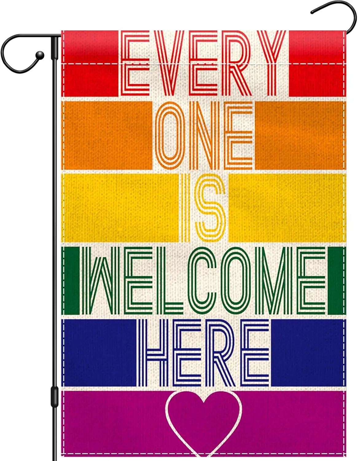 Rainbow Garden Flag 12x18 Double Side, Gay Pride Garden Flags for Equality Diversity, Everyone Is Welcome Here Small Progres AAL