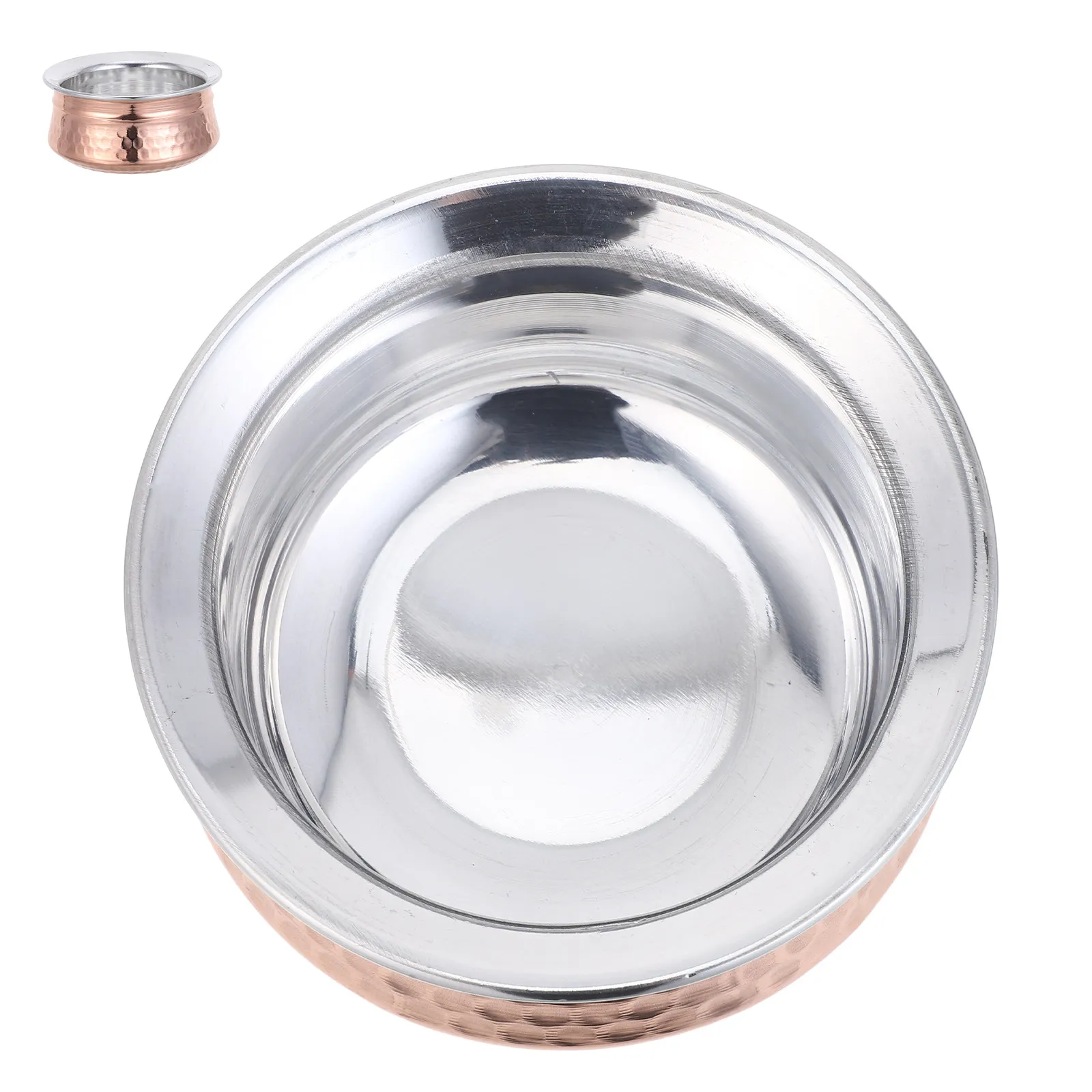 4.5 Inch Hammered Indian Serveware Bowl for Curry Rice Soup Salad Cereal Serving Dish Decorative Asian Tableware Party Serving