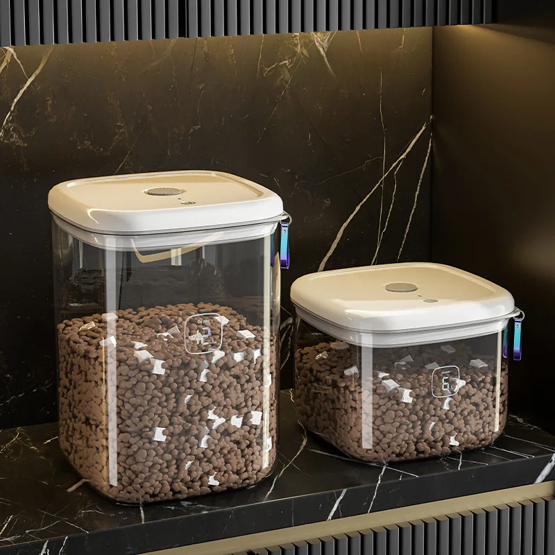 Vacuum Grain Storage Bucket Cat Food Box Dog Food Bucket Large Capacity Sealed Tank Moisture-proof and Dustproof Pet Food Box