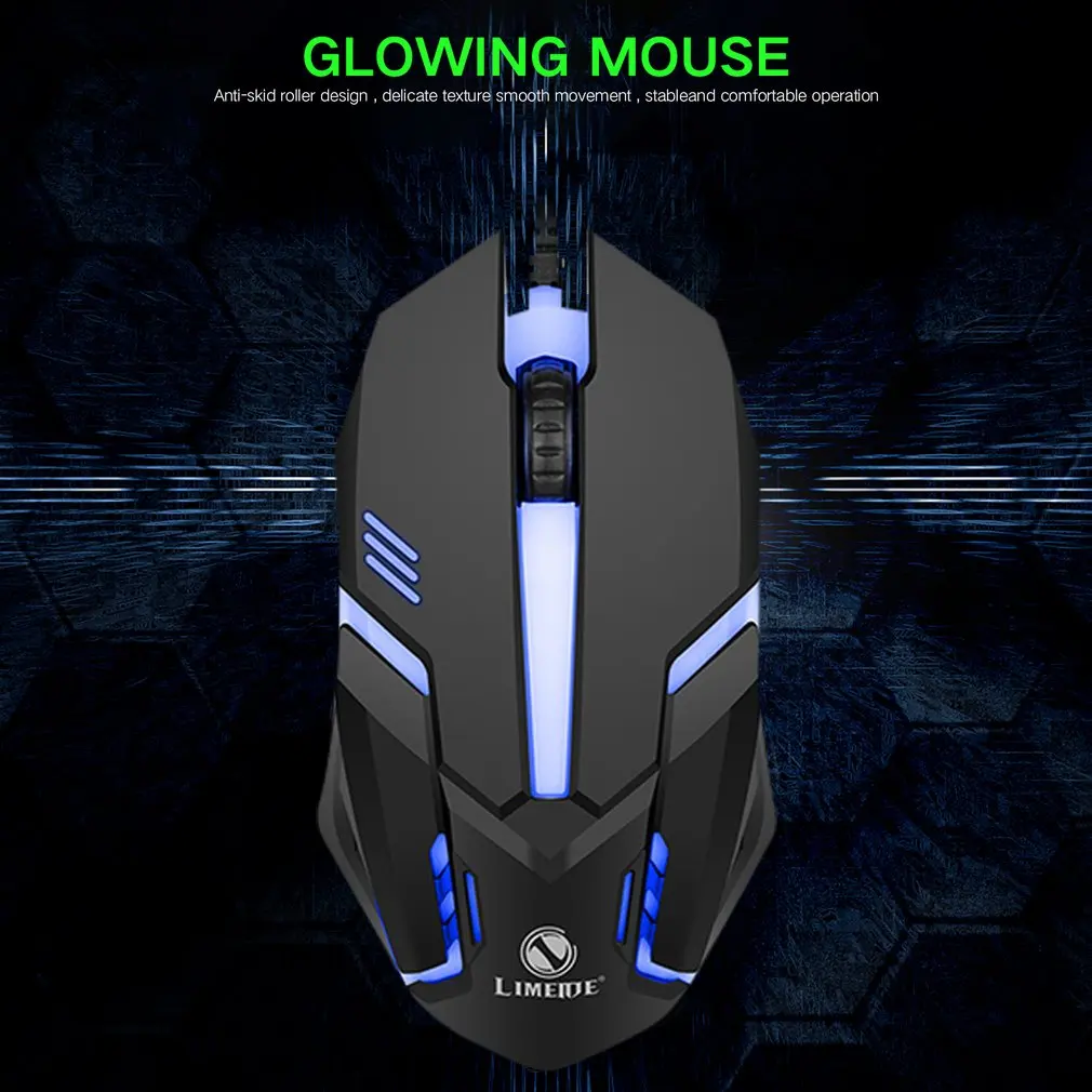 3200DPI Mouse da gioco ergonomico cablato Mouse USB Gaming RGB Mause Gamer Mouse 6 pulsanti LED Mouse silenziosi per PC Laptop Computer