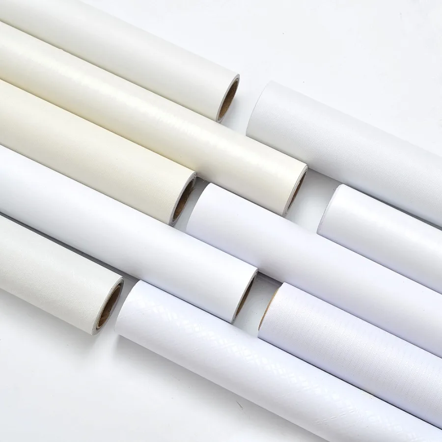 

White Series Bedroom Living Room Decor Thick PVC Waterproof Self Adhesive Wallpaper Muebles Oil Proof Kitchen Cabinets Stickers