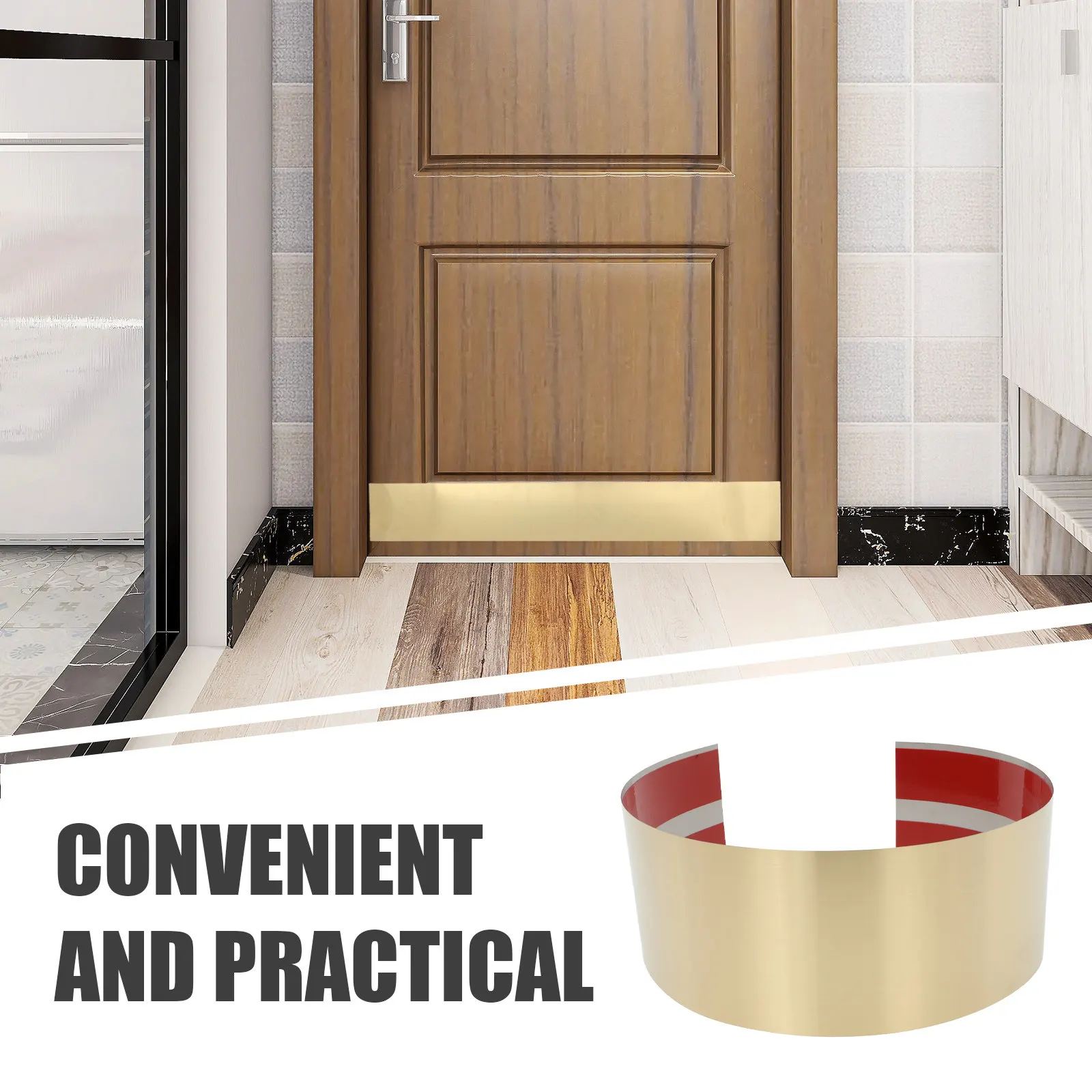 Stainless Steel Door Kick Plate 1 Meter Self-Stick Brushed Metal Kickplates for Interior Exterior Doors Decorative Protective