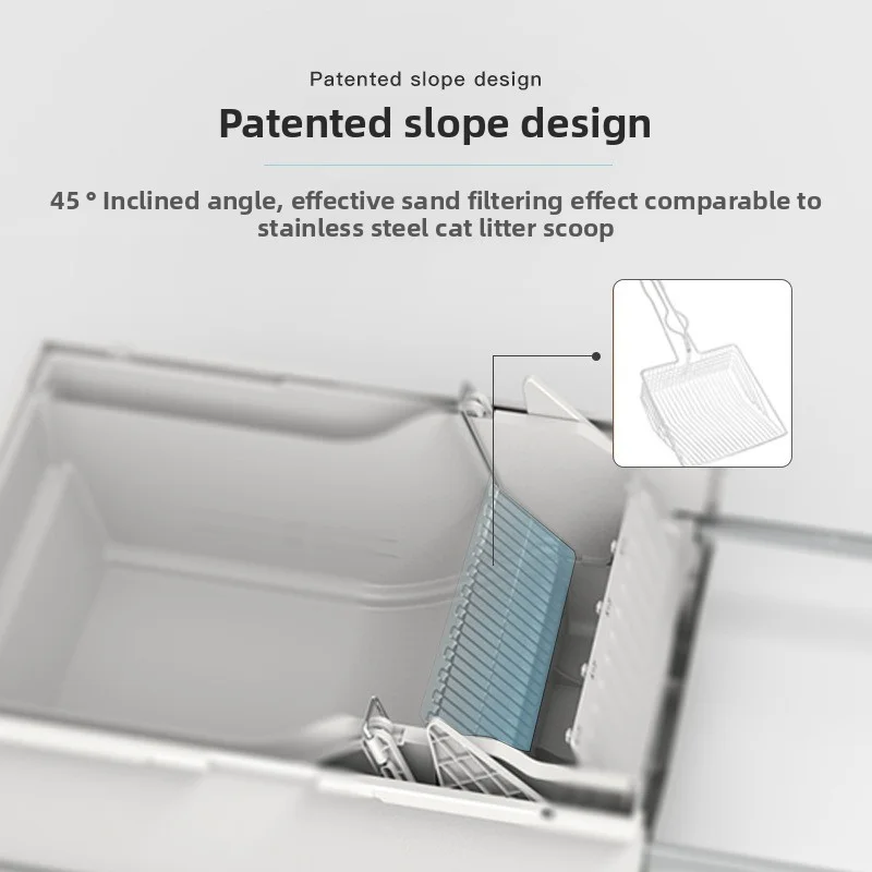 Semi-Automatic Cat Litter Box, One-Touch Cleaning, Enclosed Odor-Free Toilet with Easy Waste Disposal Tray