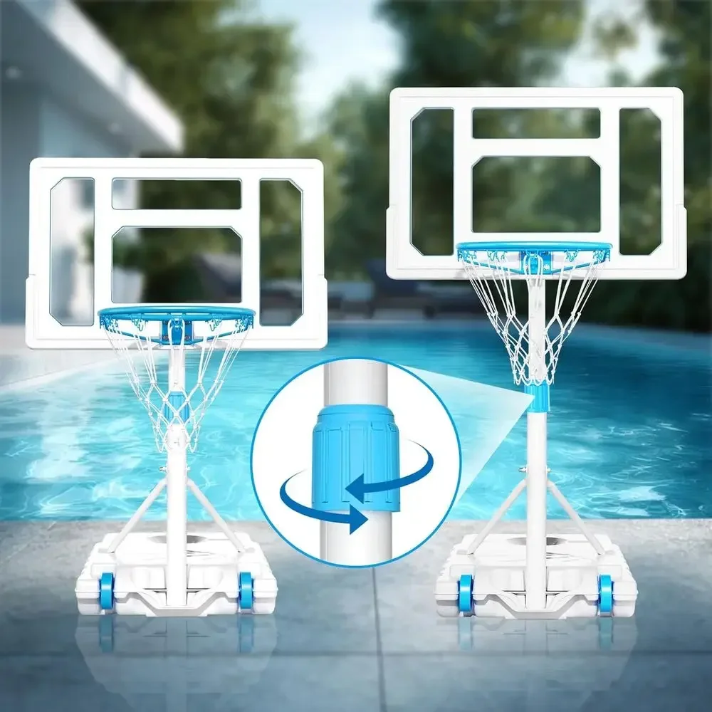 Portable 32 Swimming Pool Basketball Hoop - Stainless Steel, Rust-Resistant Goal Set for Outdoor/Indoor Use view 4