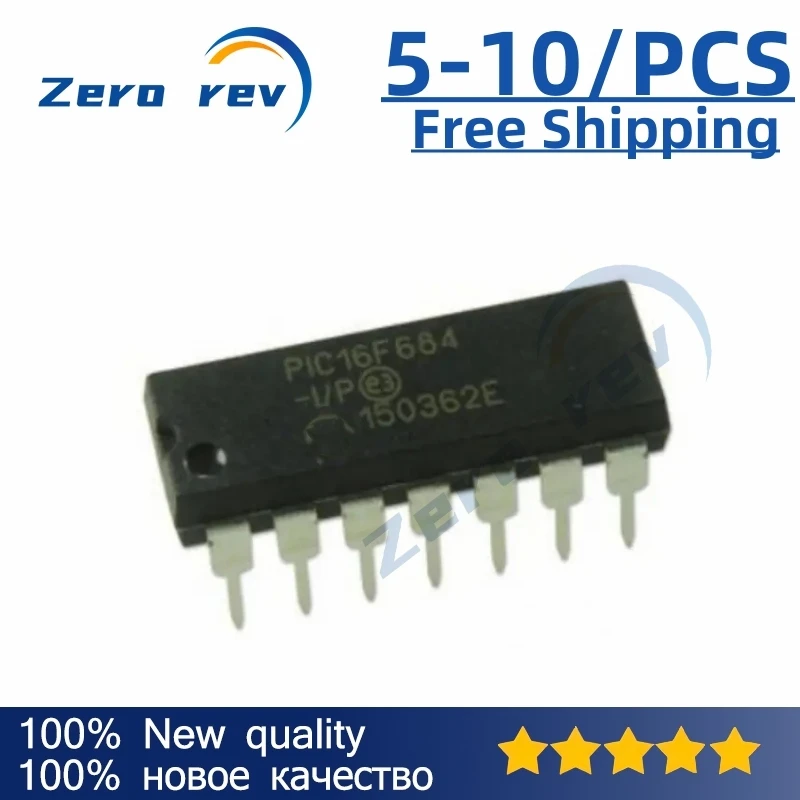 

5-10Pcs 100% New Free Shipping PIC12F1840-IP PDIP-8 PIC16F684-I P DIP-14