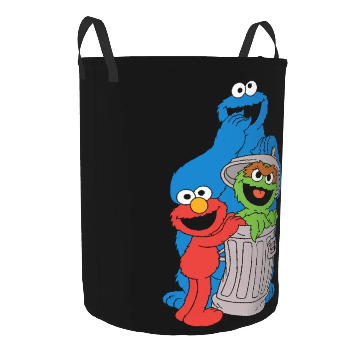 Custom Elmo Cookie Monster Sesame Street Laundry Basket Foldable Clothes Toy Hamper Storage Bin for Kids Nursery