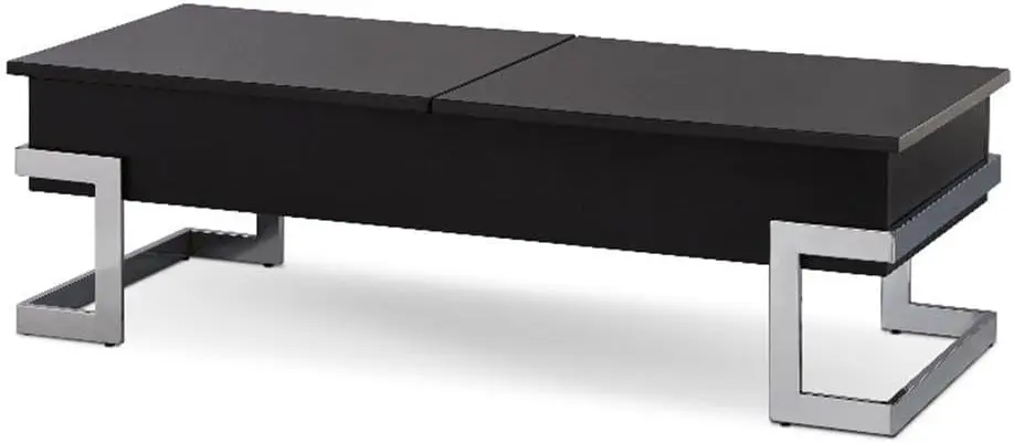 Calnan Rectangular Lift Top Coffee Table In Black And Chrome