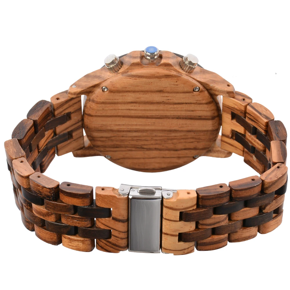 Wooden Watch Men Top Brand Luxury Stylish Chronograph Military Clook Wood Quartz Wriswatches Man Drop Shipping reloj hombre