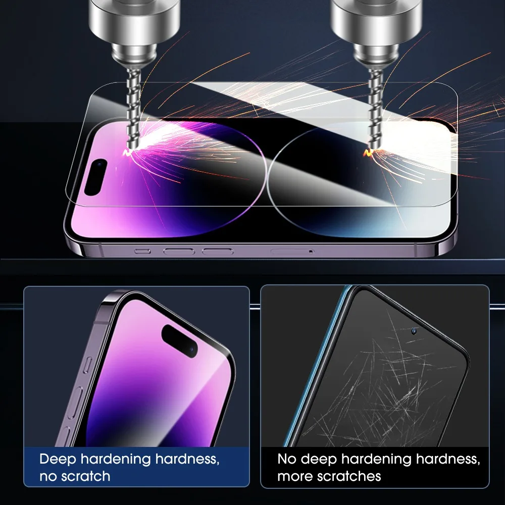1-4 قطعة من الزجاج المقسى لهاتف آيفون 16 برو ماكس 16 بلس 16Pro 16e واقيات شاشة السينمائي لهاتف آيفون 16 سلسلة أفلام واقية زجاجية #3