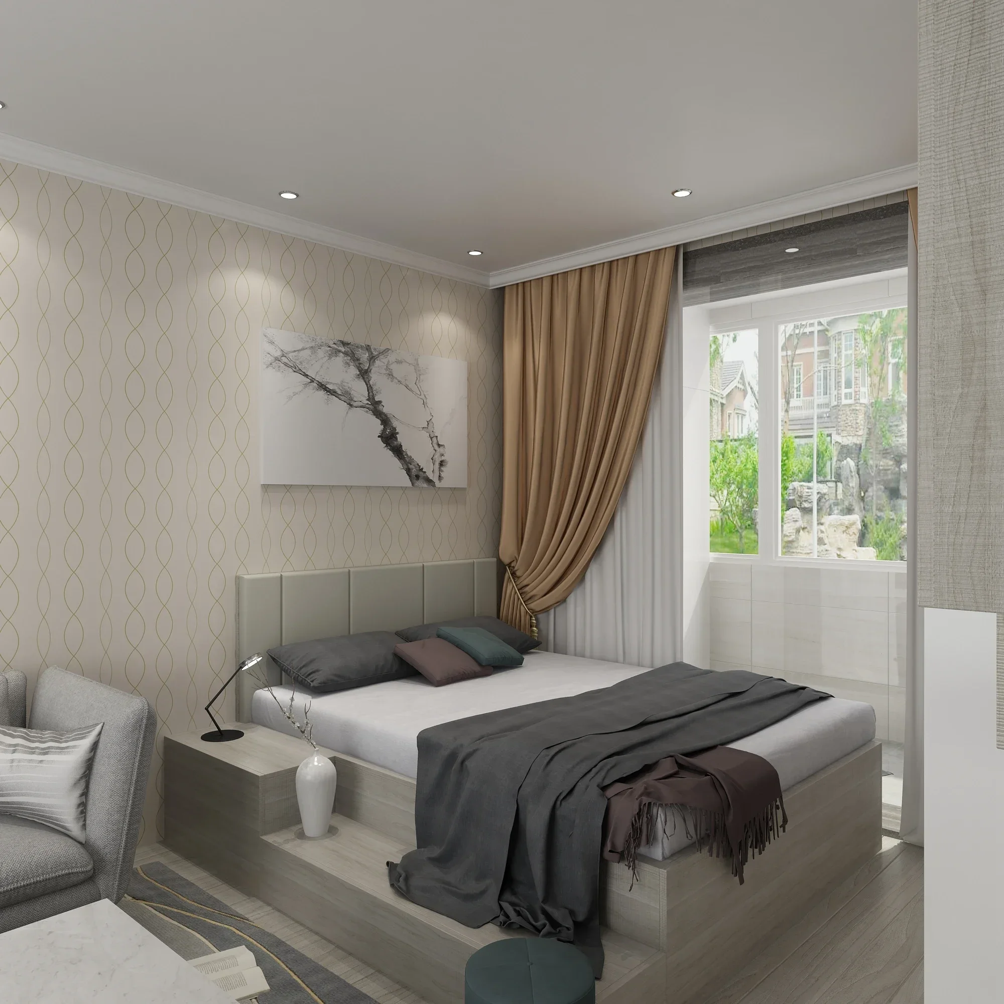 

2026 Beds Hot Selling Bedroom Furniture Bedroom Sets Style High Quality Wooden Modern King Size Made in China Home Furniture Woo