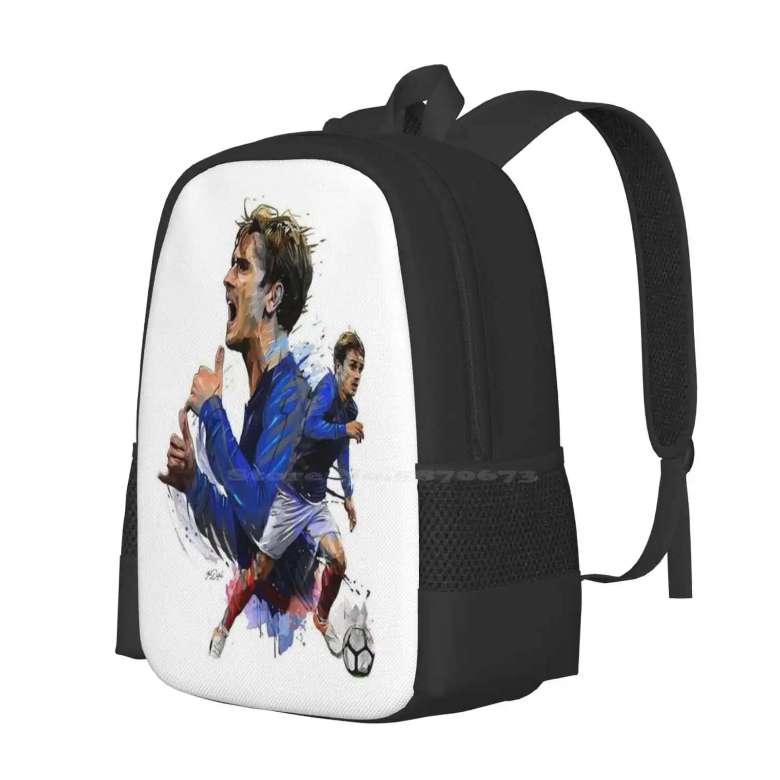 Antoine Griezmann Football Player Hot Sale Backpack Fashion Bags Antoine Griezman Football France Goal Soccer Sport Spain Madrid