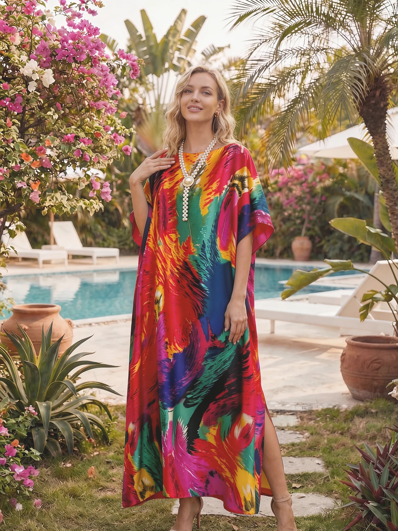 

African Gown Dress Middle East Arab Women's Clothing Polyester Woven Spring Summer Casual Beach Party Streetwear With Accessory