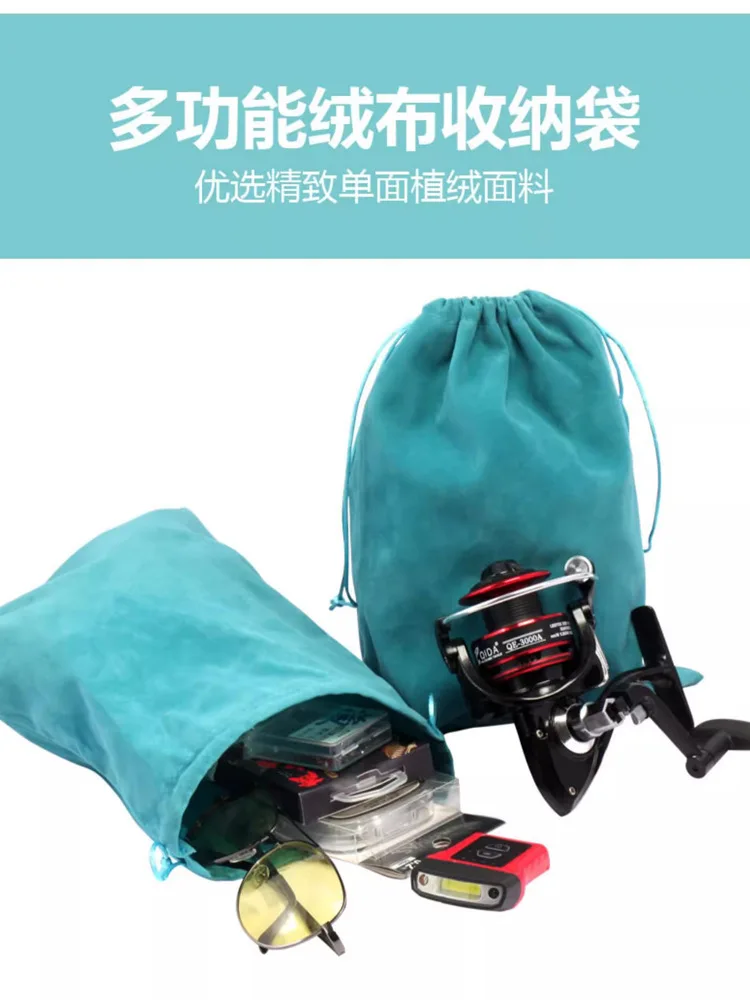 Foldable Fishing Tackle Fishing Gear Accessories Wheel Storage Pouch Bag Fishing Reel Bag Portable Drawstring Reel Protect Bag