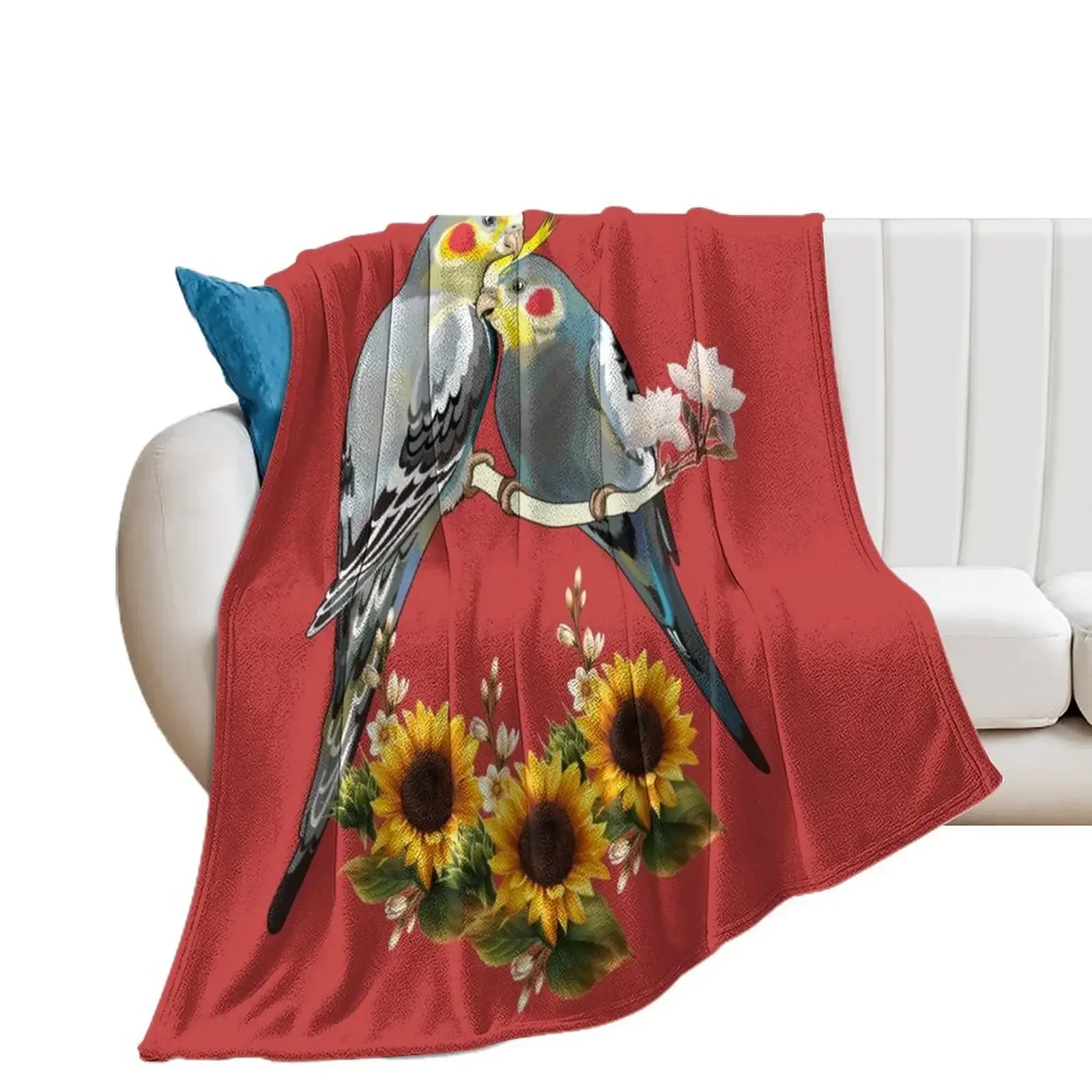 

Cockatiel parrot has a gray body Throw Blanket Plaid Decorative Sofa Blankets