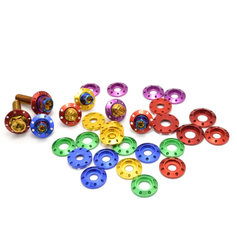 5 قطعة M6 M8 دراجة نارية المسمار غسالة الجوز شفة الوسادة رقم لوحة المسمار غسالة مناسبة لسيارات BMW ياماها KTM سوزوكي هوندا