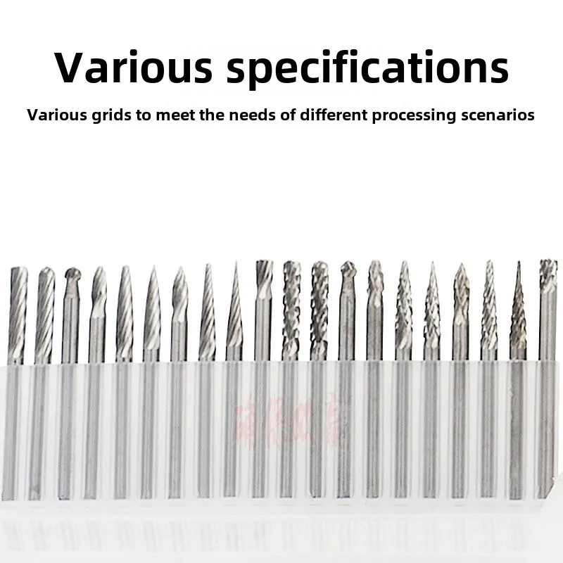 Rotary file cemented carbide milling cutter boxed electric grinder burr cleaning metal wood polishing engraving tool