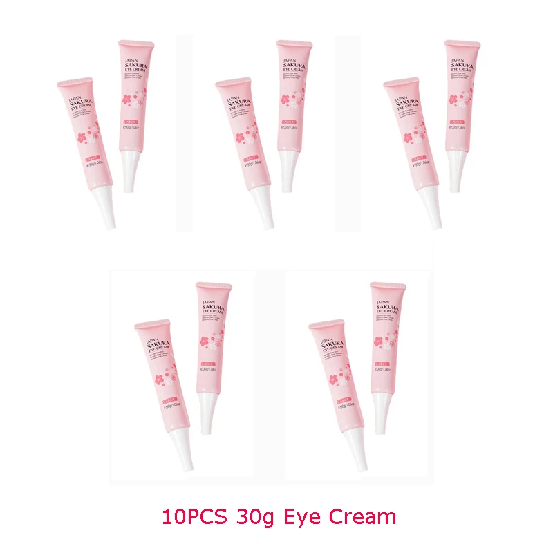 10PCS/LOT Cherry blossom 30g Eye Cream Moisturizing Remove Dark Circles Fade Fine Lines Lifting Brightening Eye Skin Care Cream