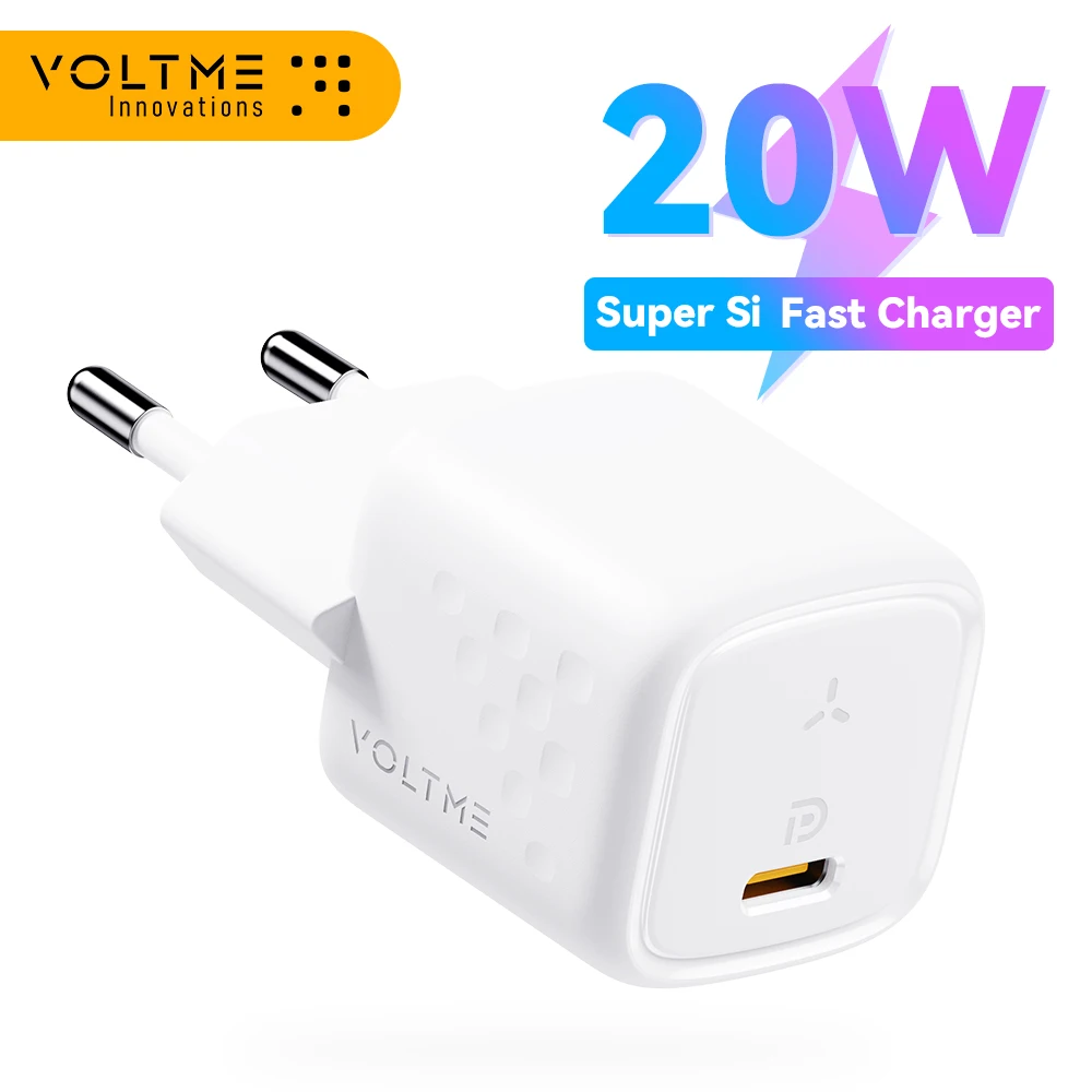 VOLTME 20W Mini USB Type C Charger Fast Charging Charger Quick Charge QC4.0 3.0  For iPhone 12 Pro Samsung Xiaomi Phone Charger