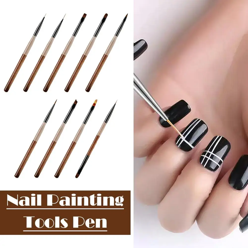 Zestaw pędzli do precyzyjnych detali 1/9 szt. Pędzle do farb akrylowych, żelu UV, rysowania, zdobienia paznokci, manicure, projektowania paznokci, akcesoria do makijażu, pędzel do żelu