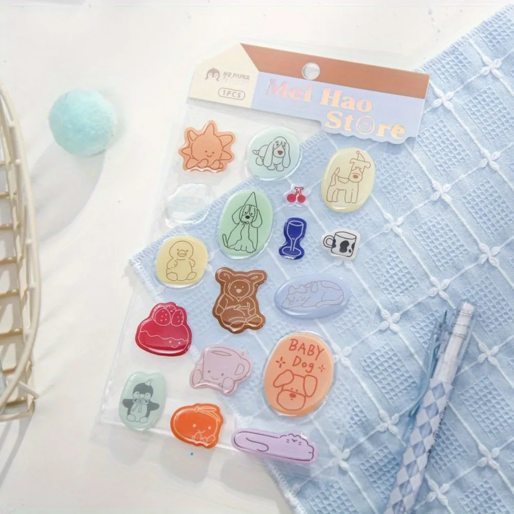 60 قطعة من 4 ملصقات حساب إيبوكسي مسطحة على الطراز الكوري اللطيف، مواد تزيين كتيب اليد DIY ملصقات بطاقات goo #5