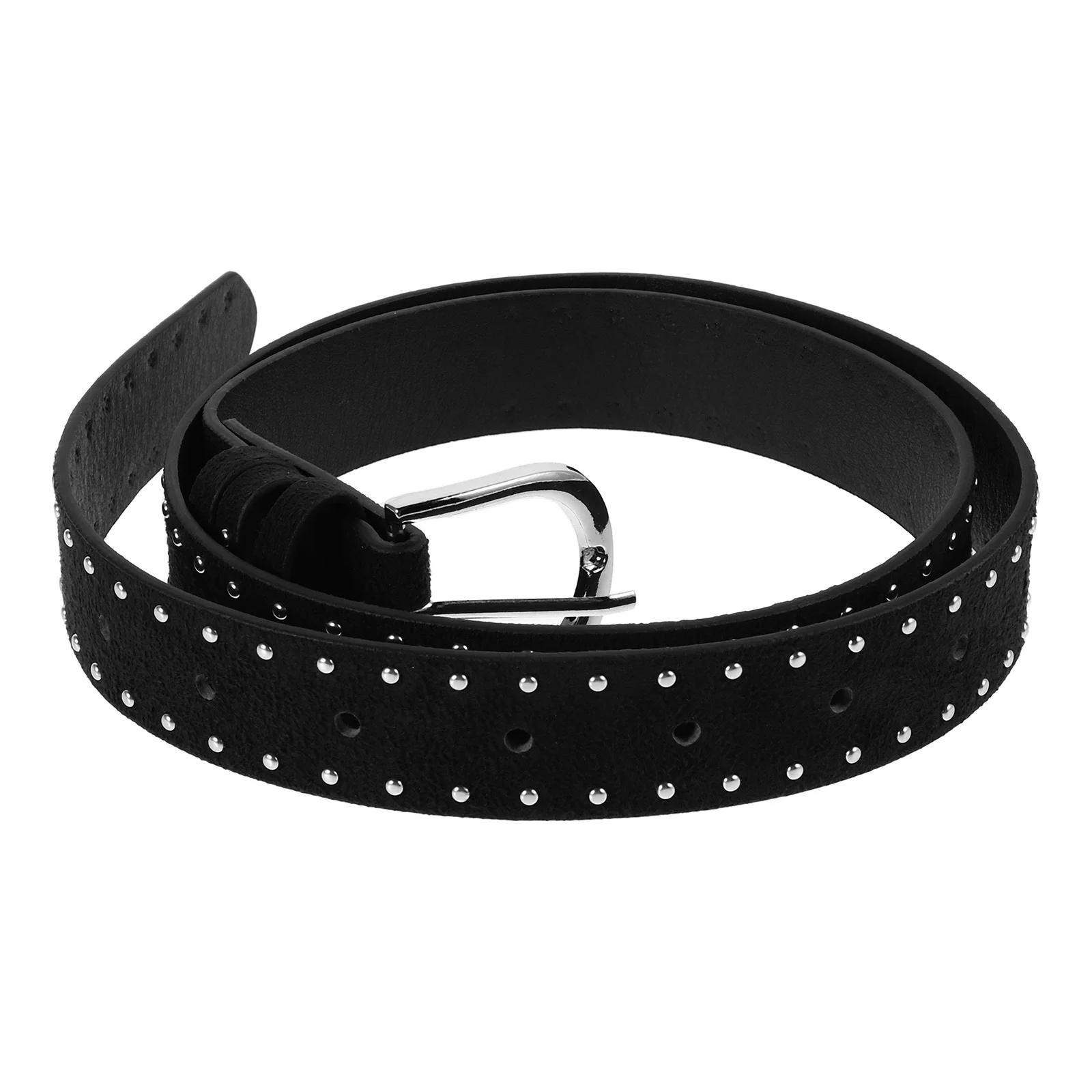 

Suede Belt Women Rivet Western Punk Zinc Alloy Buckle Adjustable For Jeans Dresses Costume Waistband Fashion Accessory
