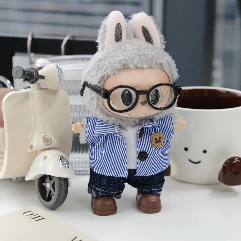 

For 17cm Labubu V1 V3 Cute Maid Costume Socialite Style Skirt Overalls Outfits Clothes Doll Toy Accessorie Set Girl Gift No Doll