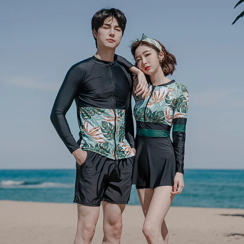 2023 Newest Women Swimming Suit Long Sleeves Long Pants Surfing Suit Print Rashguards 3 Pieces Mens Summer Beach Wear