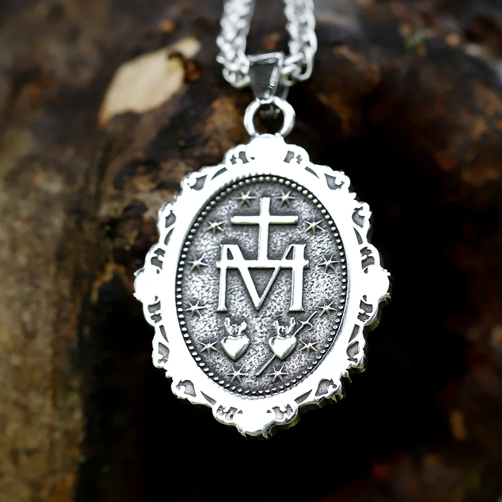 2023 new Men Stainless Steel virgin mary Pendant Necklaces Fashion Jewelry Creativity Chains Gifts religious free shipping
