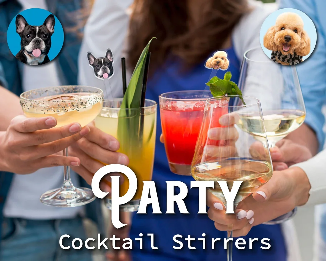 Personalized Pet Cocktail Stirrers Custom Pet Drink Stir Baptism souvenir Acrylic Party Drink Stirs Wedding Cocktail Stirrer