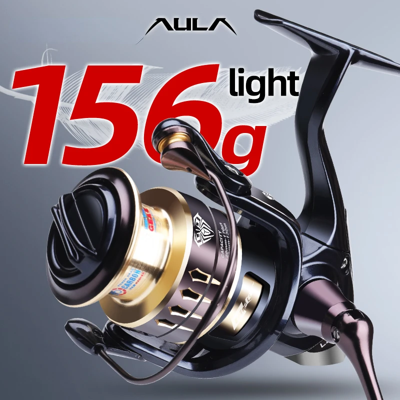 Ultra Light Weight 175g Carbon Body 2500 Size 11 Ball Bearings 5.2:1 High Ratio Aula Spinning Fishing Reel