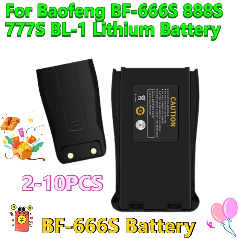 

2-10 шт. батарея рации для Baofeng BF-666S 888S 777S BL-1 литиевая батарея