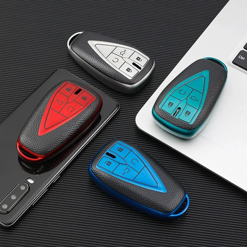 4 Buttons for Changan CS35 PLUS CS55 PLUS CS75 PLUS 2019 TPU Car Key Remote Fob Cover Shell Fob Holder Key Case Accessories