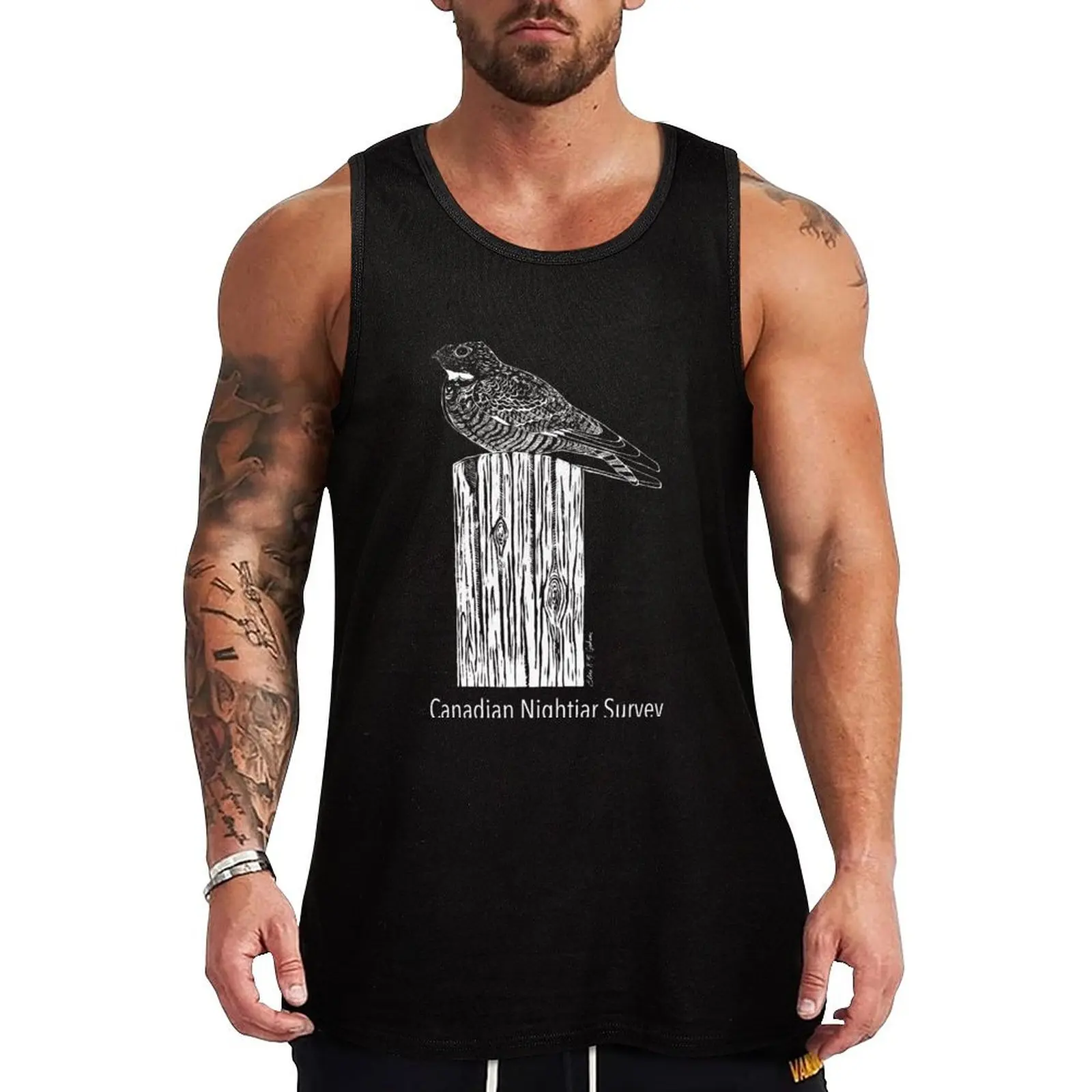

Canadian Nightjar Survey Tank Top t-shirt for men sleeveless Men's t-shirts Male clothes