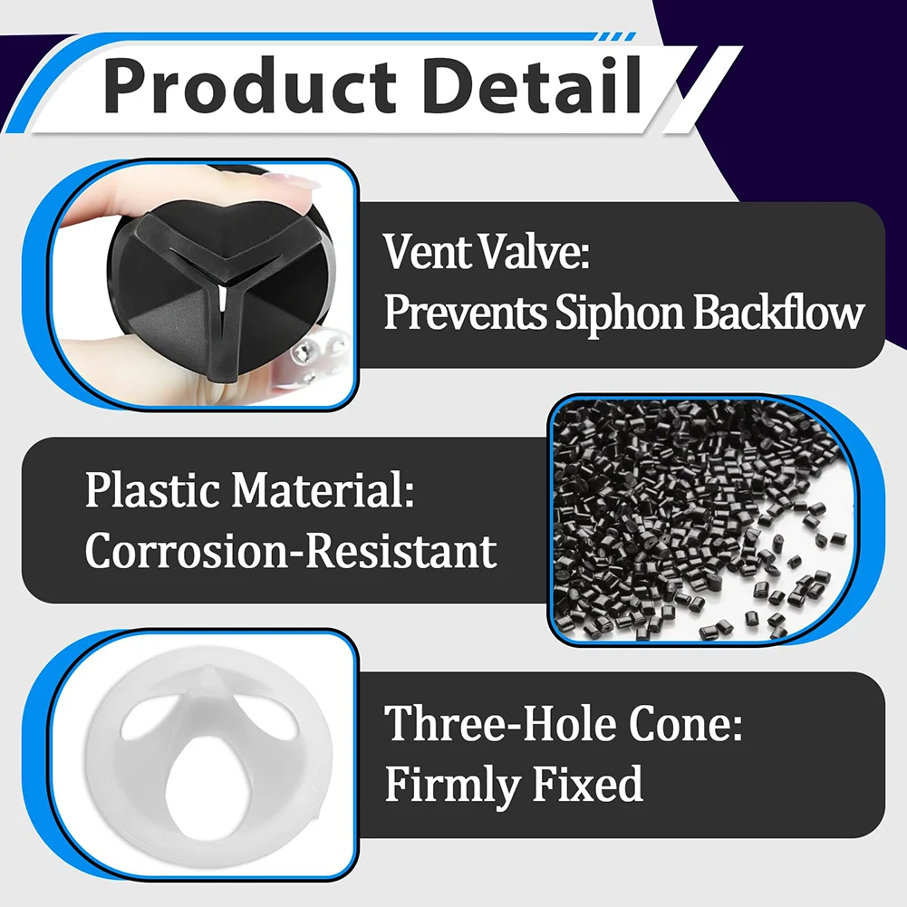 6 Pack Vacuum Breaker Repair Kit for Flush Valves Prevents Backflow and Supports Water Conservation 10x4.5x13.5cm