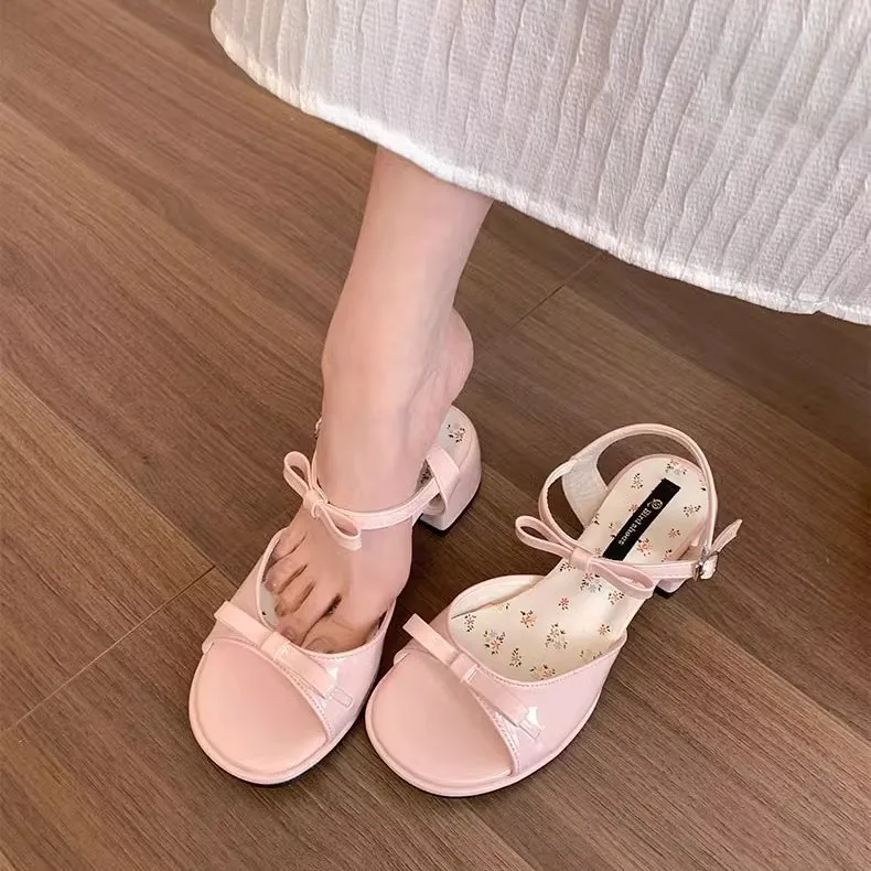 Women Floral Sandals Summer Fashion Butterfly-knot Strange Style Heel Shoes Ladies Elegant Party Dress Sandalias De Mujer image 3