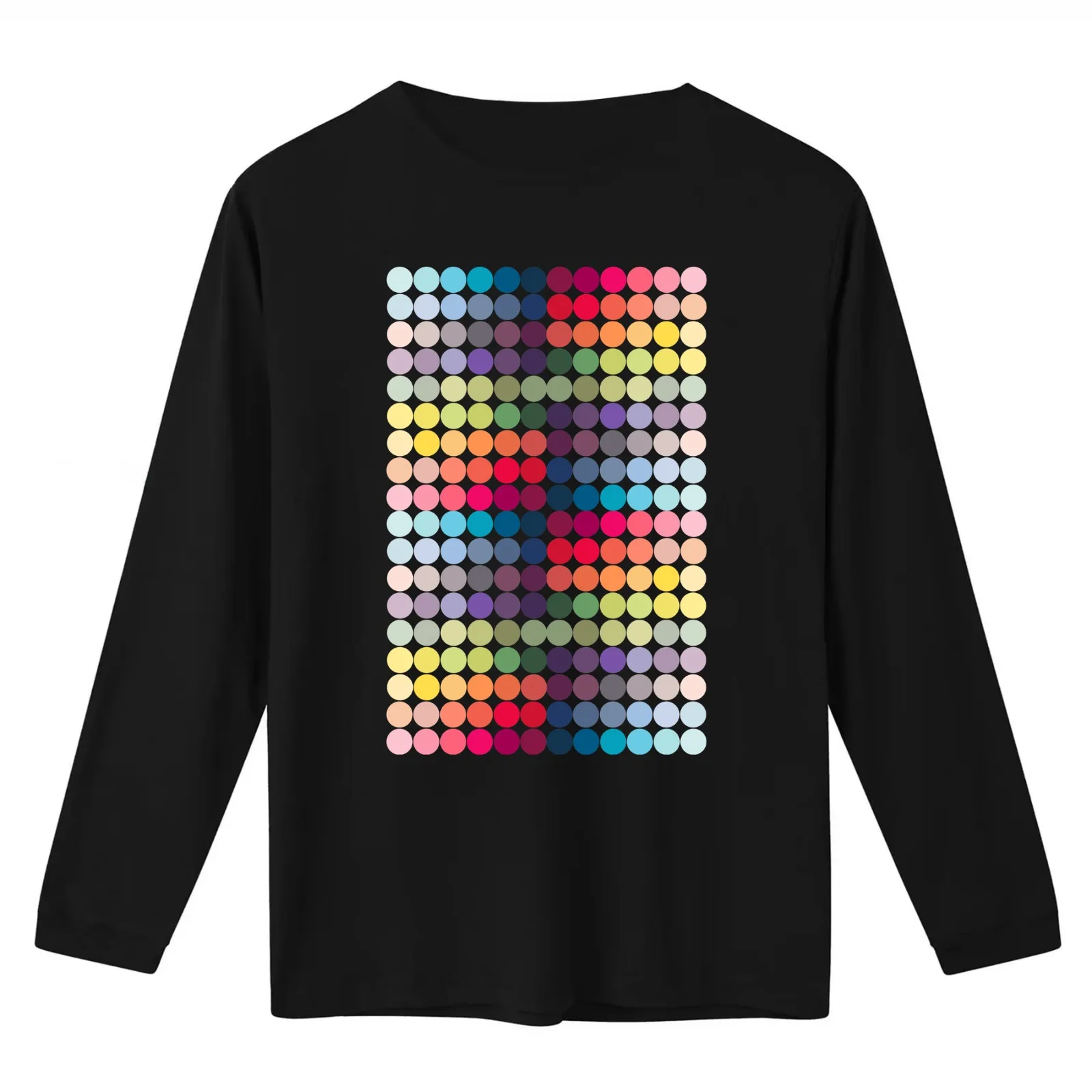 Rainbow dots Colour palette polka dots T-Shirt Summer Casual Cotton Tee Oversized Streetwear Tops Vintage Graphic Print