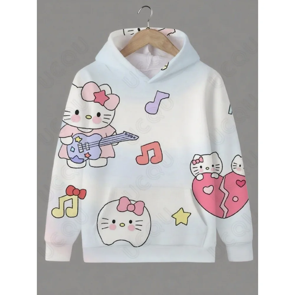 Spring Autumn Fashion Hoodies 3D Print Hello Kitty Sweatshirts Fashion Cute Print Casual Comfortable Hoodie Outdoors Top
