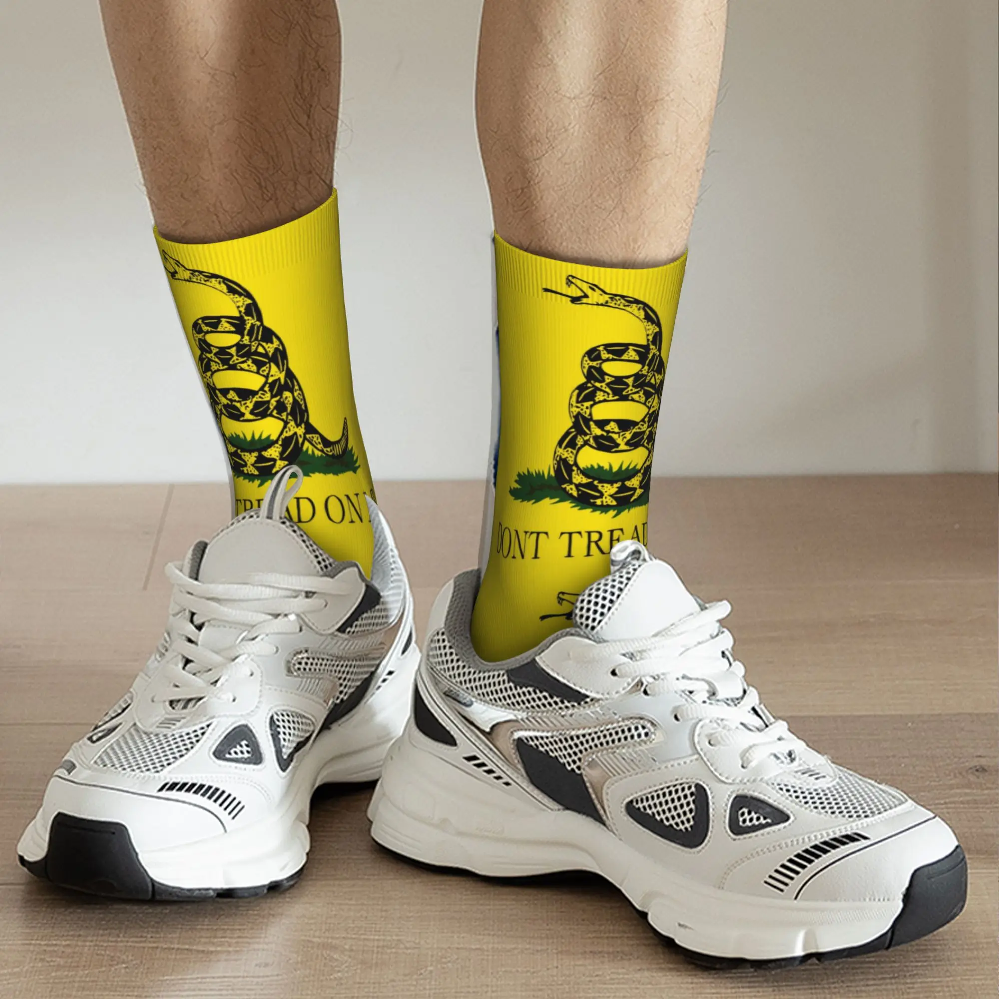 Fashion Men's Dont Tread On Me Gadsden Flag Dress Socks Unisex Breathbale Warm 3D Printing  Crew Socks - view 5