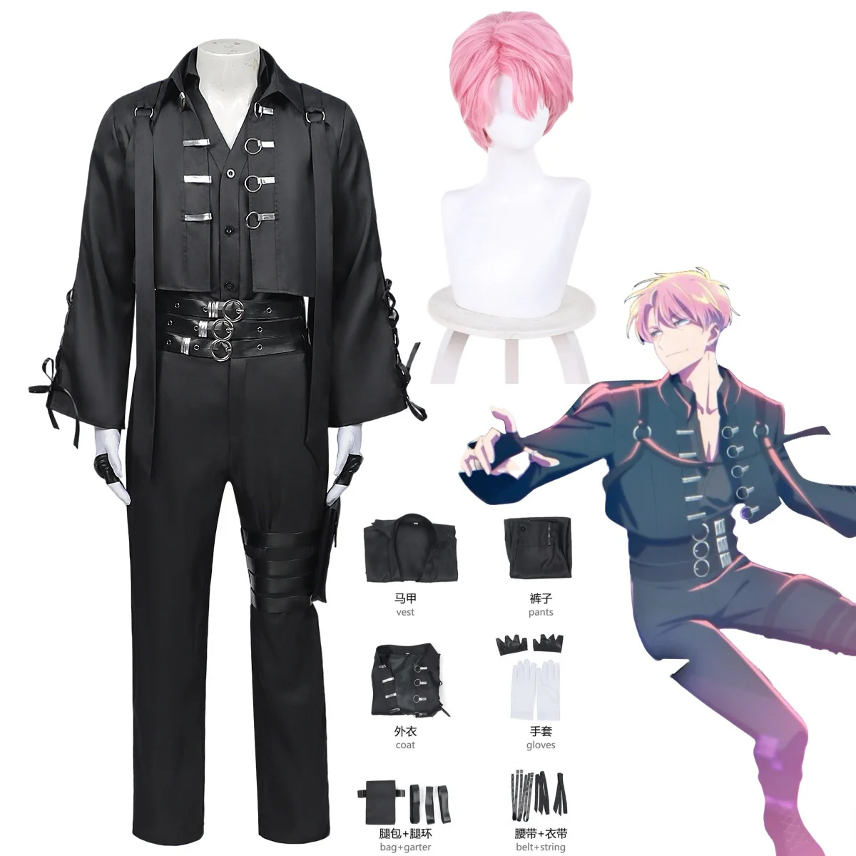 

Tamon Fukuhara Cosplay Costume Tamon's B-Side Anime Full Set Idol Outfit F/ACE Uniform for Halloween Carnival
